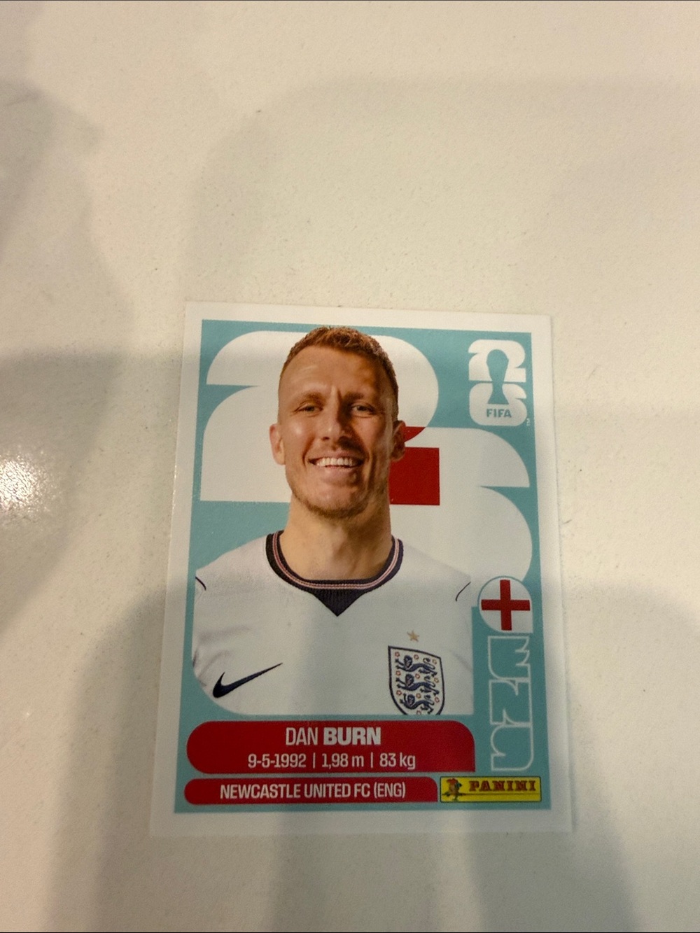 Panini Light Blue and White England Football Sticker